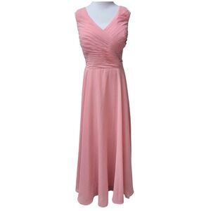 VNAIX Formal Pink Dress Pleated Sleeveless Maxi Gown Bridesmaid Party 10 Wedding